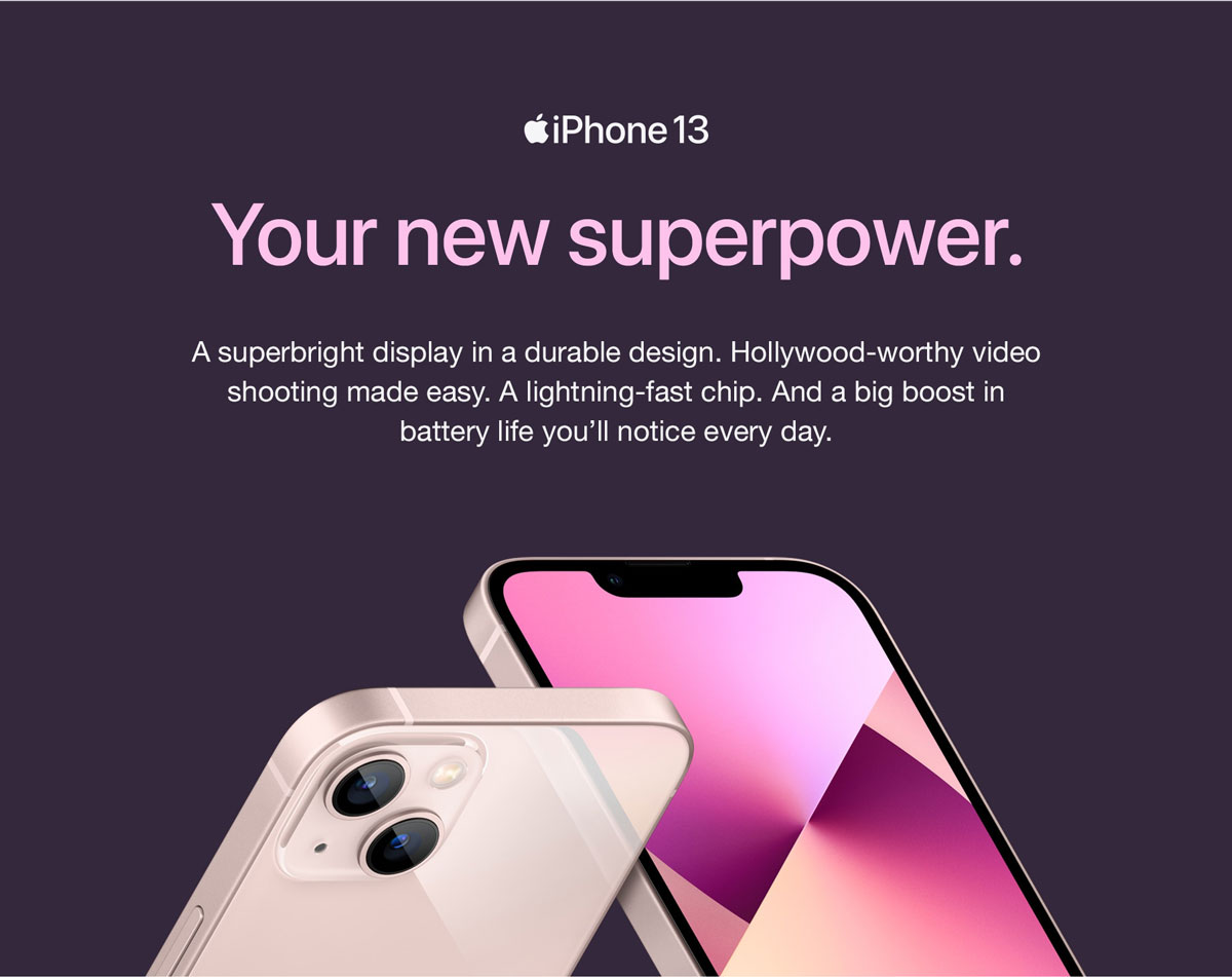 iPhone 13 in gold color with a superbright display