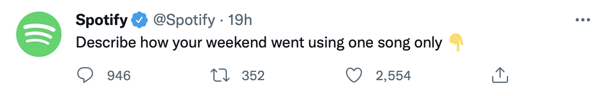 A social media post on Spotify
